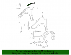Left wiper grille seal Toyota Prius 20 04-09