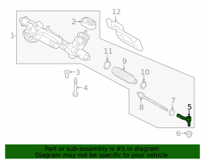 Left tie rod end Audi A3 22-26