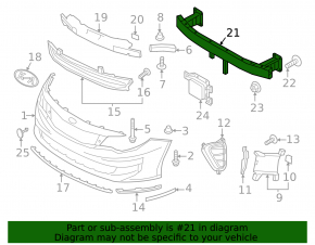 Front bumper reinforcement Kia Optima 16-18 prerest USA