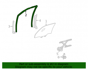 Front left glass seal for Lexus ES300 ES330