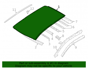 Metal roof for Nissan Murano z52 15-24 without panoramic windows and roof rails