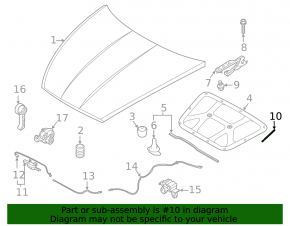 Hood shock absorber left Hyundai Sonata 20-23