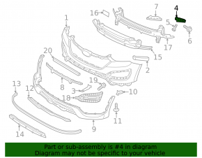 Front bumper mount right wing Hyundai Santa FE Sport 13-18 usa
