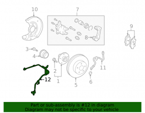 Front right ABS sensor for Toyota Prius 2009-2010
