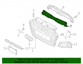 Radiator grille fastening Audi A3 8V 15-16