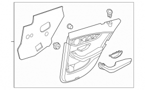 Door trim card rear left Mercedes C-class W205 15-16 leather black without curtain