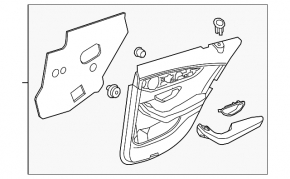Door trim card rear left Mercedes C-class W205 15-16 leather black without curtain