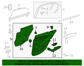 Door trim card rear left Mercedes C-class W205 15-16 leather black without curtain
