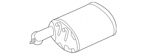 Muffler rear barrel left Acura TLX 15-17 AWD