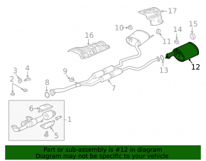 Muffler rear barrel left Acura TLX 15-17 AWD