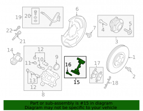 Rear left caliper bracket Volvo XC90 16-22 with guides