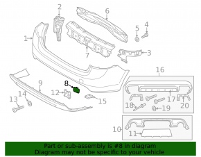 Volvo S60 11-18 Rear Bumper Tow Hook Cap