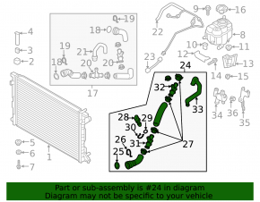 Lower cooling pipe Audi Q7 16- 2.0T with sensor