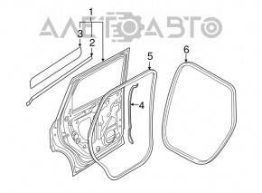 Door seal rear left Audi Q7 16- front