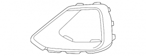 Front bumper molding right Audi Q8 24-26 black gloss, S-Line