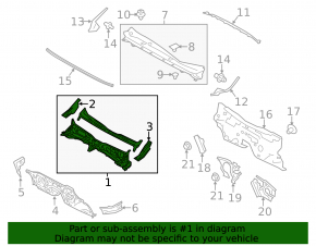 Wiper pan metal Subaru XV Crosstrek 13-17
