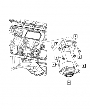 Left engine mount for Dodge Durango 11-12 5.7