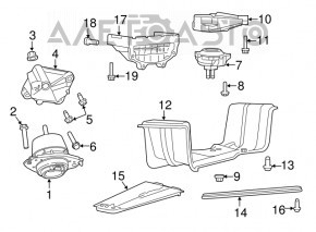 Engine mount left Dodge Durango 11-12 5.7
