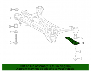 Left rear subframe bracket Lexus ES 19-22