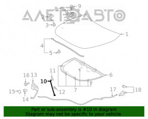Support bonnet stop Toyota Highlander 20-