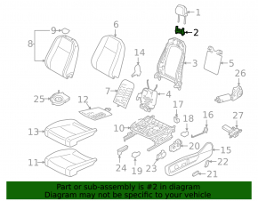 Driver's seat headrest adjustment mechanism VW Atlas 18-