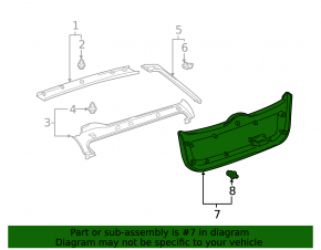 Lower tailgate trim for Toyota Prius 2009