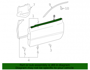 Door molding central front left Toyota Solara 2.4 04-08