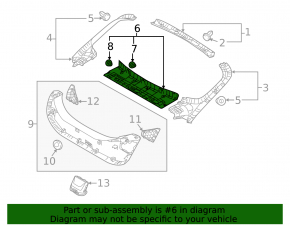 Trunk door trim central Hyundai Ioniq 17-22 black