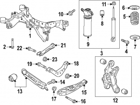Rear subframe GMC Terrain 18- FWD