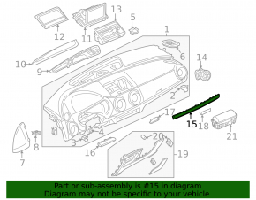 Set of front panel trims Audi A3 8V 15-20 4d, 5d gray