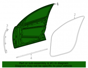 Door assembly front right Mercedes W167 GLE 350 450 20-23