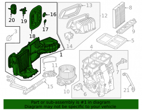Mercedes H247 GLA 20-26 evaporator without housing