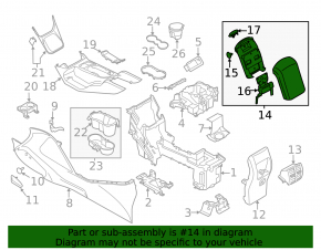 Armrest Ford Escape MK3 13-16 leather black, scratch