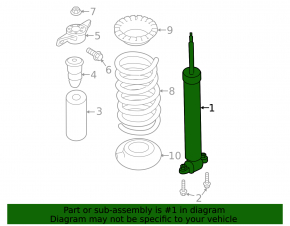 Shock absorber rear left Ford Fusion mk5 13-17 FWD, without support