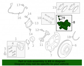 Rear right caliper Ford Ecosport 18-22 rusty