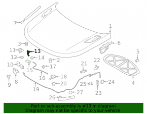 Left hood latch hook for Land Rover Range Rover Velar 18-26