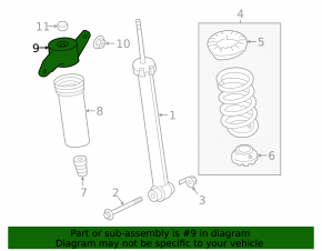 Shock absorber support rear left Jaguar F-Pace X761 17-20