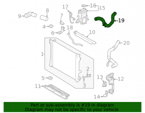 Right cooling hose for Toyota Rav4 22-25 hybrid