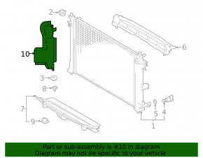 Left radiator deflector for Toyota Corolla 20-26 1.8, 2.0