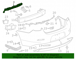 Rear bumper center mount for Chevrolet Malibu 13-15