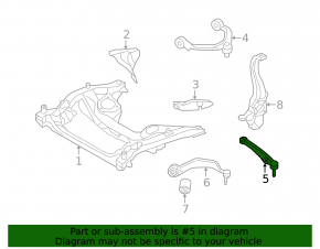 Lower control arm, front left rear, BMW 5 GT F07 10-17 2013-15, 7 series, Without AWD, ActiveHybrid 7, Incl., Ball Joint and Bushing, 5 series, With GT models, RWD