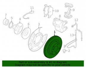Rear left brake disc BMW 4 F32/33/36 14-20 330X20mm