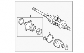 Drive axle shaft rear left Lexus RX400h 06-09 AWD rusty