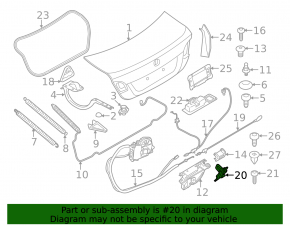 BMW 5 F10 11-16 Trunk Lid Lock Hook