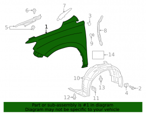 Front left wing Lexus RX350 RX450h 10-15