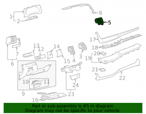 Air duct deflector with trim front right Toyota Highlander 14-19
