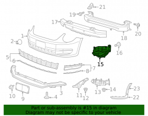 Front bumper mount right bumper-headlight VW Beetle 12-16