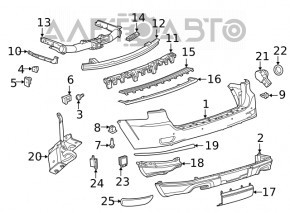 Jeep Grand Cherokee WK2 11-22 chrome rear bumper trim