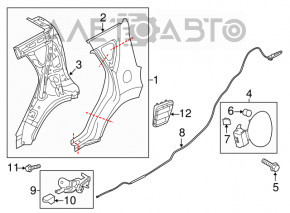 Quarter wing rear left Kia Soul 14-14 silver