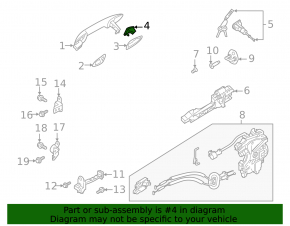 Plug outer handle front left Kia Forte 19-24